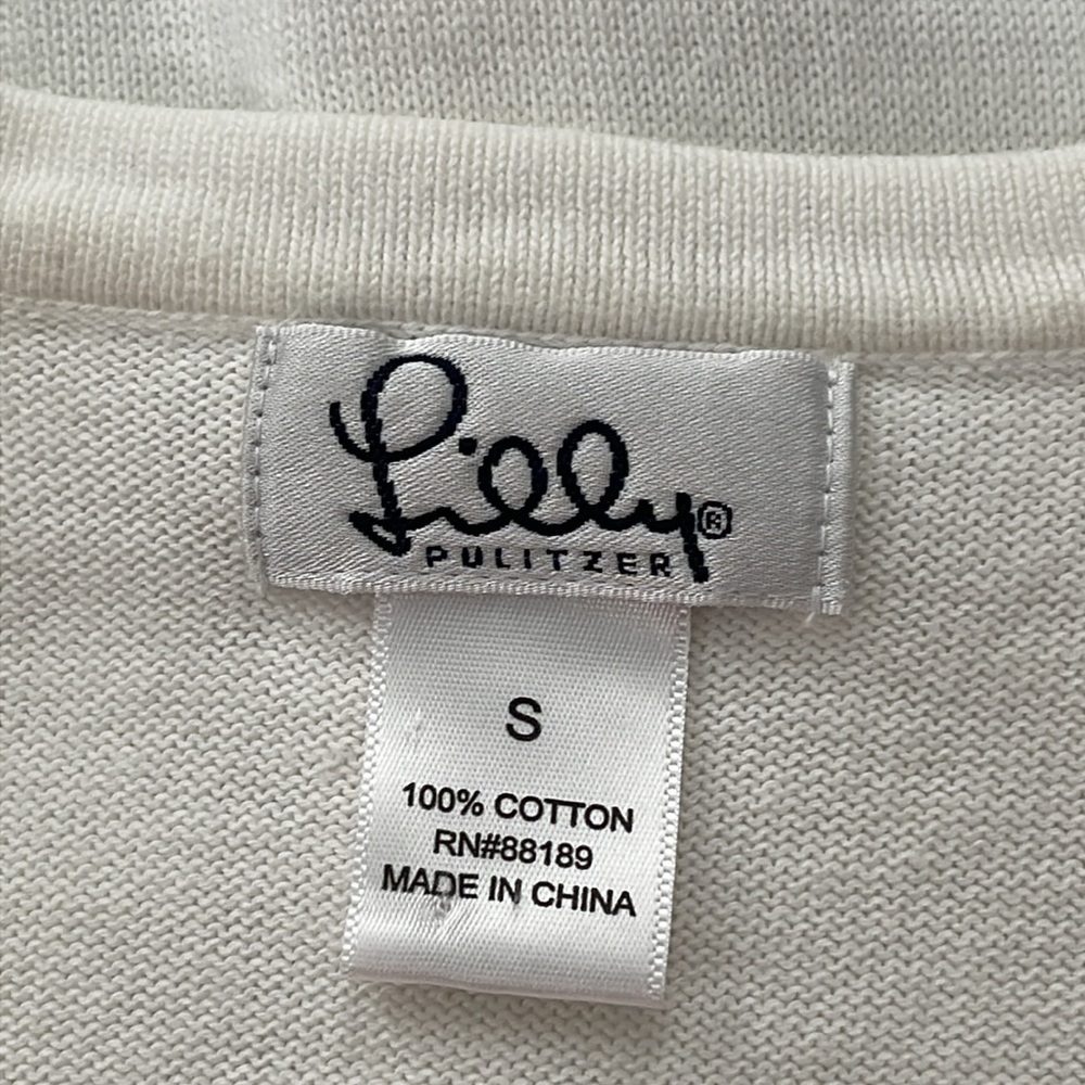 🤑 Lilly Pulitzer Ivory Cotton Cardigan - Picture 6 of 9